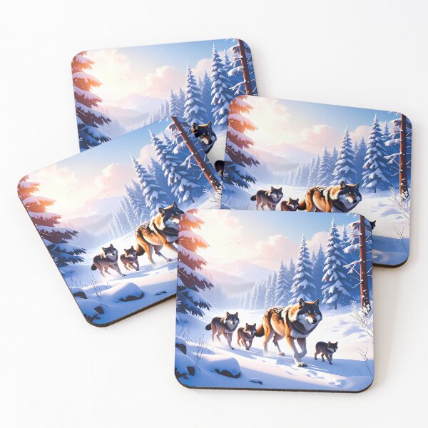 Item preview, Wolf family walking in snow designed and sold by Creative Visualize.