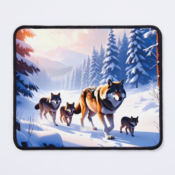 Item preview, Wolf family walking in snow designed and sold by Creative Visualize.