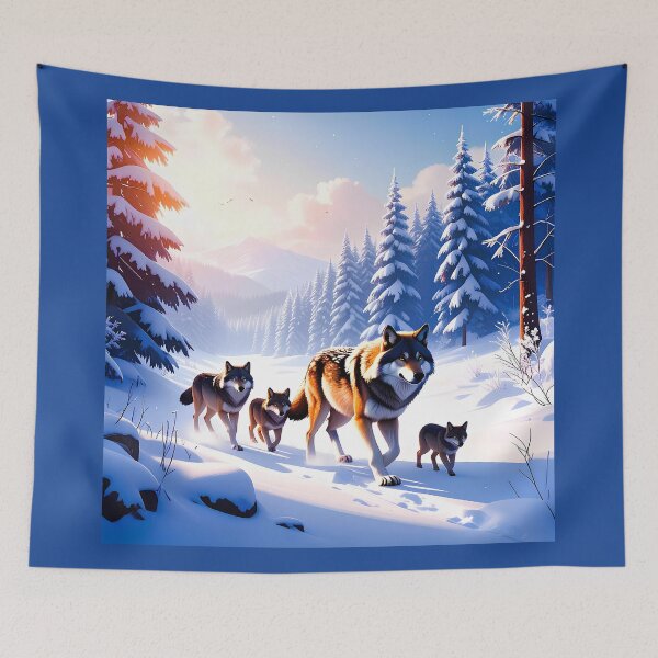 Item preview, Wolf family walking in snow designed and sold by Creative Visualize.