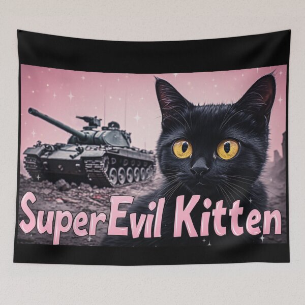 Item preview, Super Evil Kitten designed and sold by fadeinkstudio.
