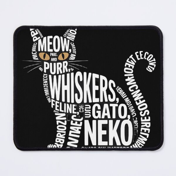 Item preview, Multilingual Cat Typography Silhouette Art Design designed and sold by Common-Standard.