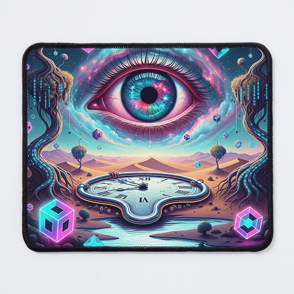 Item preview, Surreal Cosmic Eye Melting Clock Vaporwave Art designed and sold by SholoStudio.
