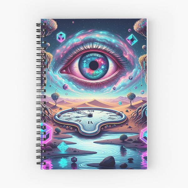 Item preview, Surreal Cosmic Eye Melting Clock Vaporwave Art designed and sold by SholoStudio.