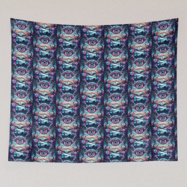 Item preview, Surreal Cosmic Eye Melting Clock Vaporwave Art designed and sold by SholoStudio.