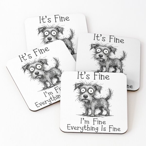 Item preview, Everything Is Fine Scruffy Dog Sketch designed and sold by TerryCoreCraft.