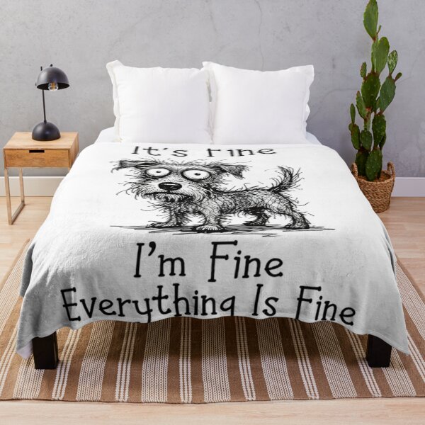 Item preview, Everything Is Fine Scruffy Dog Sketch designed and sold by TerryCoreCraft.