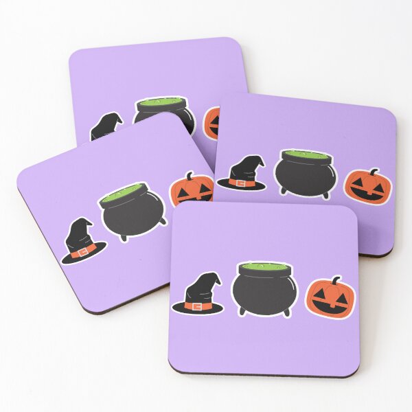 Item preview, Happy Halloween Witch Hat Cauldron Pumpkin designed and sold by DJCartoonDesigns.