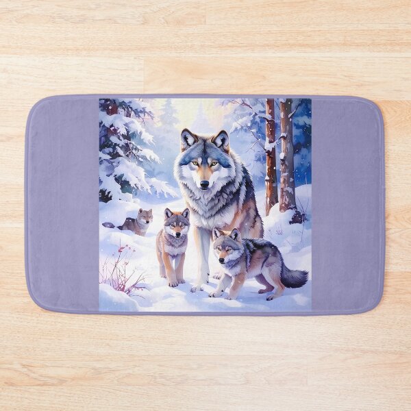 Item preview, Wolf with cubs in snowy forest designed and sold by Creative Visualize.