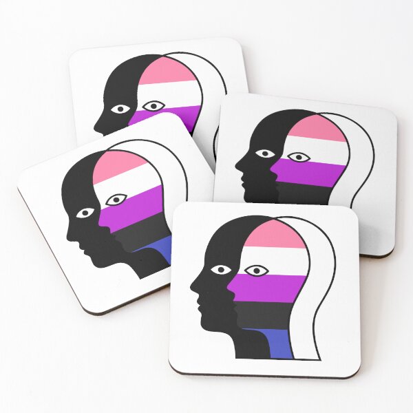 Item preview, Lgbtq Face Overlapping - Minimalist Genderfluid Identity Portrait designed and sold by Cannaxes Studio.