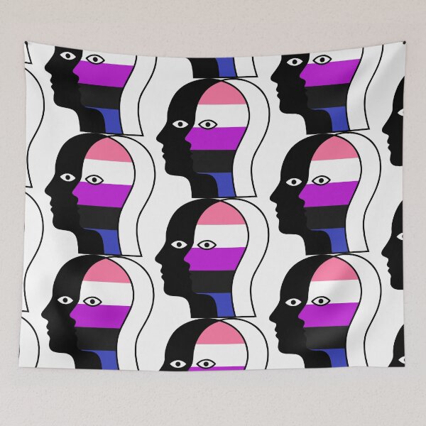 Item preview, Lgbtq Face Overlapping - Minimalist Genderfluid Identity Portrait designed and sold by Cannaxes Studio.