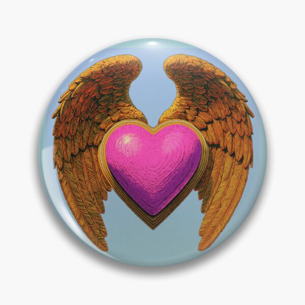 Item preview, Winged Angelic Heart | Pink & Celestial Art designed and sold by BlissxPals.