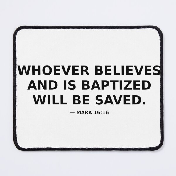 Item preview, Mark 16:16 Bible Verse Shirt | Whoever Believes and Is Baptized Will Be Saved | Minimalist Christian Design designed and sold by Ermicioi.