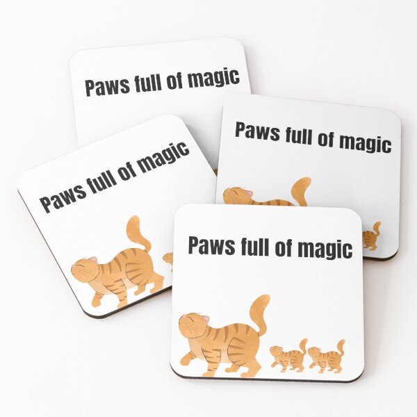 Item preview, Cute Magic Cat and Kittens - Paws Full of Magic Aesthetic Art designed and sold by PeplumiArt.