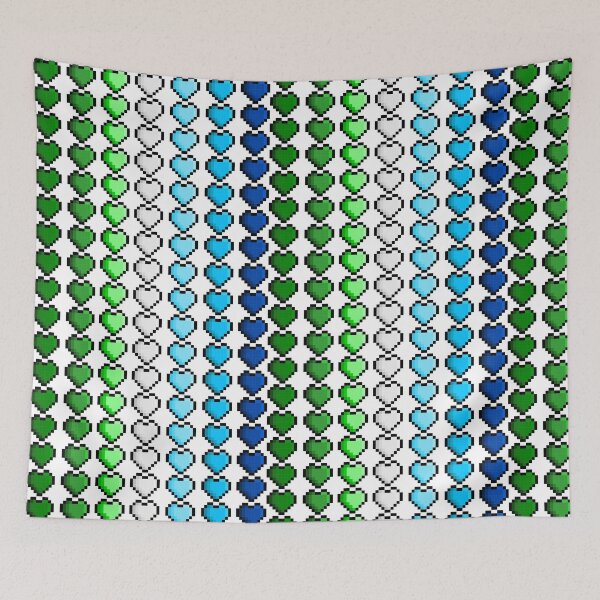 Item preview, Pixel Gay Pride Flag Hearts designed and sold by HarveyHandcraftsandDesigns.