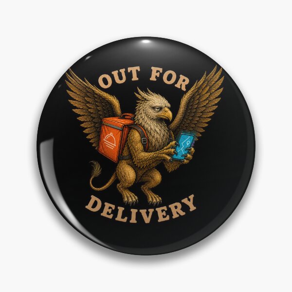 Item preview, Griffin Food Delivery Exhausted Retro Graphic Tee designed and sold by Mythic Ink Studio.