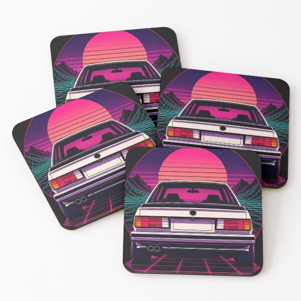 Item preview, Retro 80s Synthwave Sport Coupe Neon Sunset designed and sold by PrintologyAura.