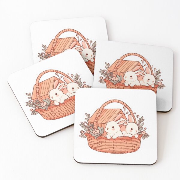 Item preview, Cute Bunny Sticker | Kawaii Rabbit Cottagecore Aesthetic | Adorable Bunny Basket Art designed and sold by ZYNORAworld.