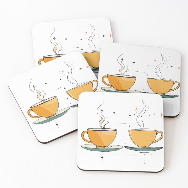 Item preview, Modern Minimalist Coffee Cups Duo Aesthetic Wall Art designed and sold by BestChoiceService.