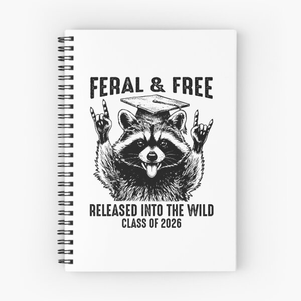 Item preview, Feral And Free Class Of 2026 Released Into The Wild Graduation Raccoon designed and sold by gunaone-design.