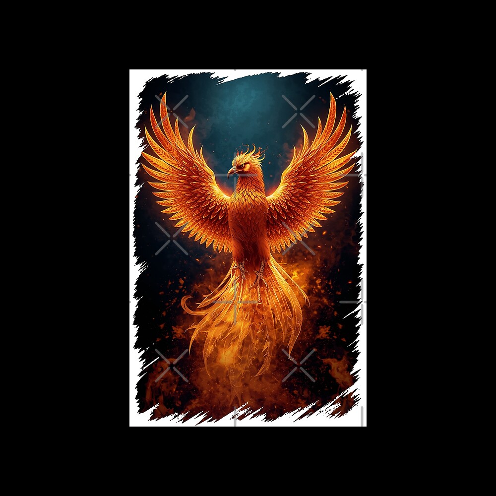 Fiery Phoenix Rising Mythic Firebird Fantasy Art — Hoodie