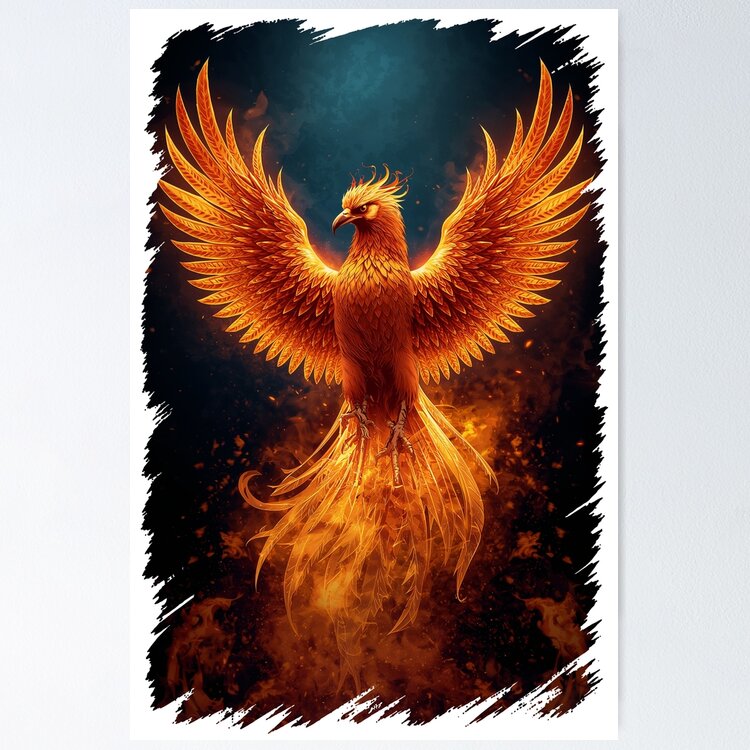 Fiery Phoenix Rising: One Design, On Everything — Poster
