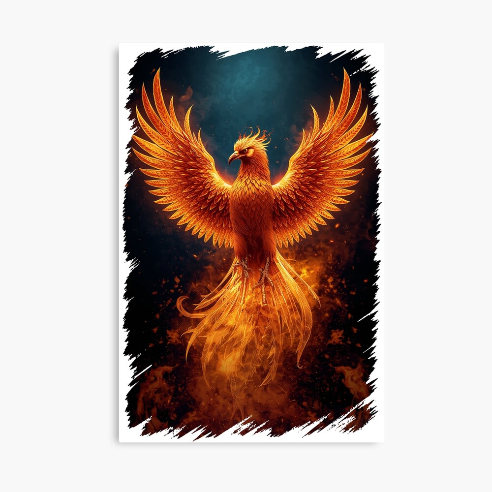 Fiery Phoenix Rising: One Design, On Everything — Canvas Print
