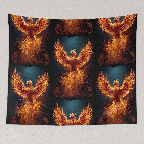 Item preview, Fiery Phoenix Rising Mythic Firebird Fantasy Art designed and sold by PlanetEye Designs.