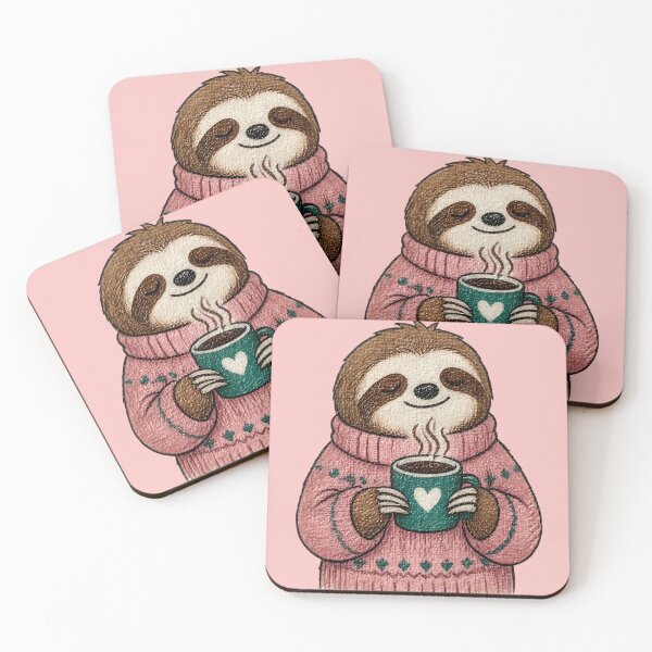 Item preview, Cozy Sloth Coffee Lover Winter Aesthetic Design designed and sold by ArtdesignsA.