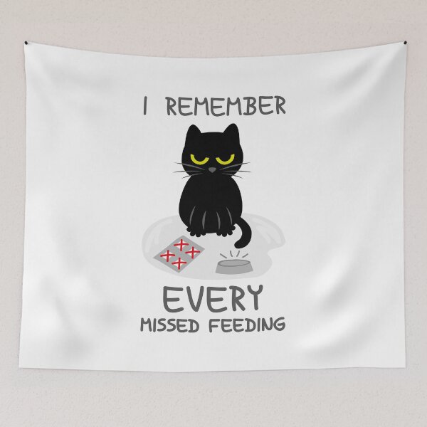 Item preview, Angry Black Cat - I Remember Every Missed Feeding designed and sold by fishdesigns.