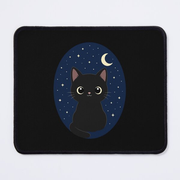 Item preview, Introvert Cat Night Sky | Cozy Aesthetic Black Cat Moon Stars | Quiet Vibes Cute Kawaii Cat Lover Gift designed and sold by stylishdzign.