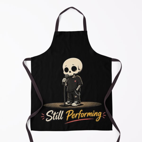 Item preview, Skeleton Singer Standing at Mic with Still Performing Typography designed and sold by LOLKart.