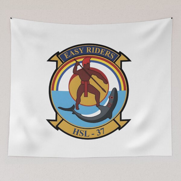 Item preview, Official Heritage Insignia of Helicopter Anti-Submarine Squadron Light Thirty-Seven (HSL-37) "Easy Riders" designed and sold by CharlieDesings.