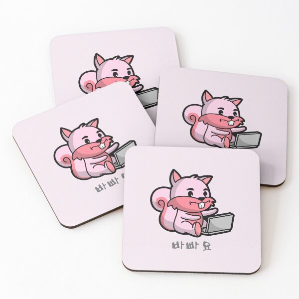 Item preview, Cartoon Squirrel is Busy Pink Version Korean designed and sold by DJCartoonDesigns.