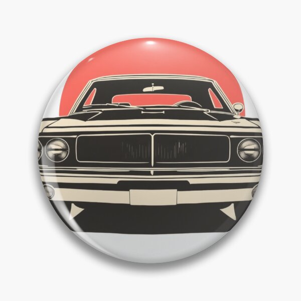 Item preview, Retro Muscle Car Silhouette Neon Sun Edition designed and sold by PrintologyAura.