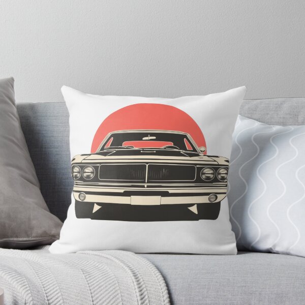 Item preview, Retro Muscle Car Silhouette Neon Sun Edition designed and sold by PrintologyAura.