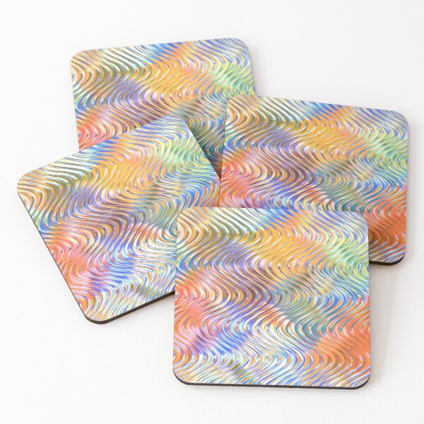 Item preview, Artistic Colorful Faux Embossed 3D Waves Art Pattern designed and sold by LC Graphic Design Studio.