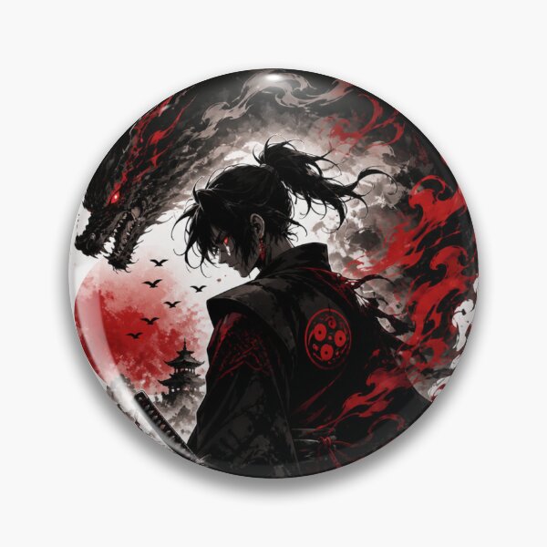 Item preview, Dark Samurai Dragon Aura – Red Black Anime Warrior Silhouette designed and sold by ZenOtaku Lab.