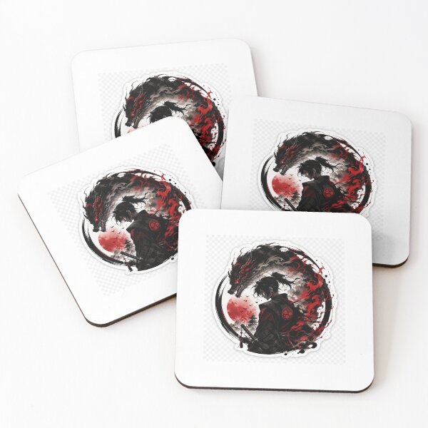 Item preview, Dark Samurai Dragon Aura – Red Black Anime Warrior Silhouette designed and sold by ZenOtaku Lab.