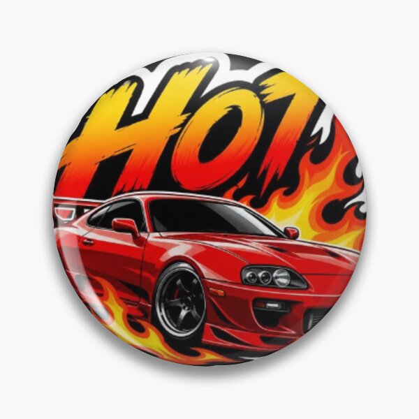 Item preview, Red JDM Sports Car with Fire Flames designed and sold by AuraAuto.