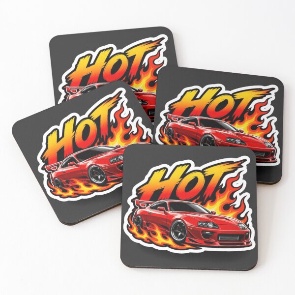 Item preview, Red JDM Sports Car with Fire Flames designed and sold by AuraAuto.