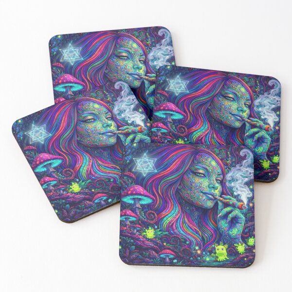 Item preview, Lab Visions 112: Psychedelic Woman Smoking in Mushroom Forest designed and sold by The Psychedelic Anarchist.