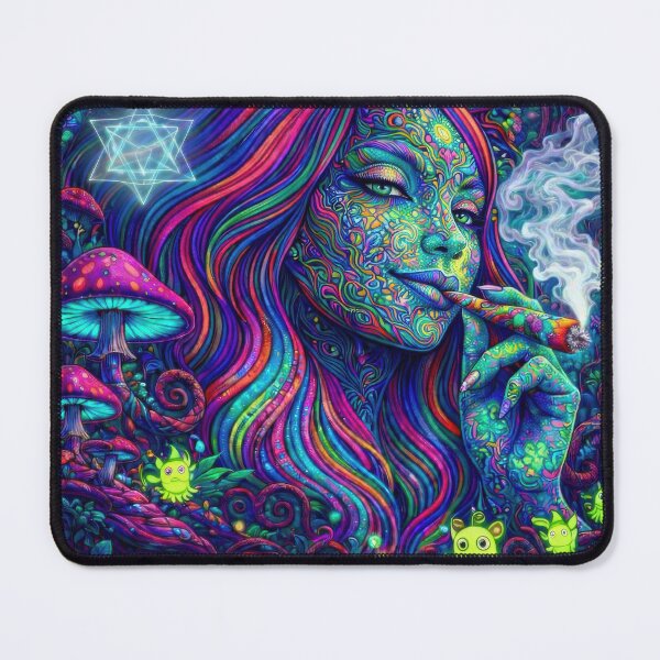 Item preview, Lab Visions 112: Psychedelic Woman Smoking in Mushroom Forest designed and sold by The Psychedelic Anarchist.