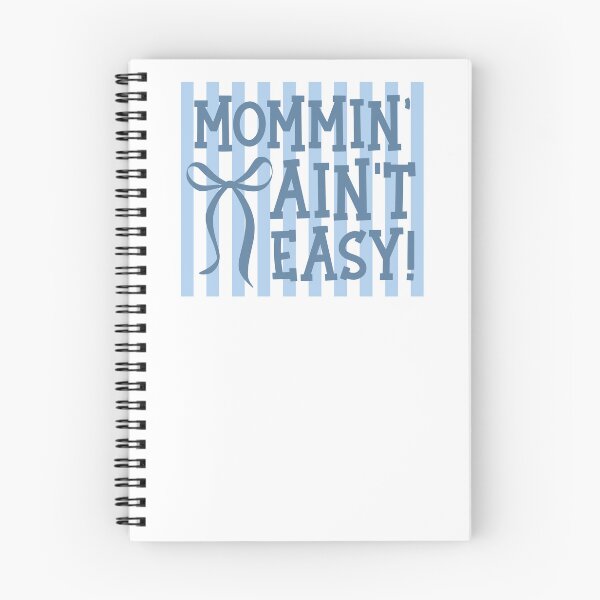Item preview, Mommin Ain't Easy Blue Preppy Stripes designed and sold by krystalRomanart.