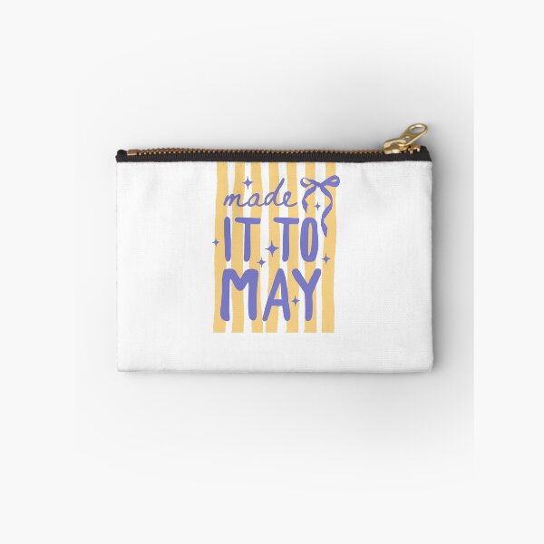 Item preview, Made It To May Preppy Purple Ribbon And Gold Stripes designed and sold by krystalRomanart.