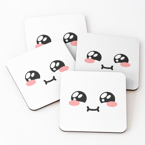 Item preview, Cute kawaii blushing chubby shiny eyes face designed and sold by BlushyPrint.