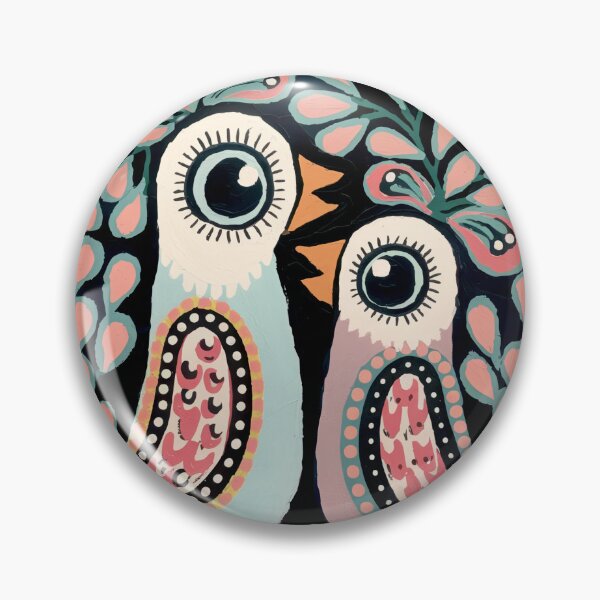Item preview, Folk Lovebirds Art Print  designed and sold by Filora Atelier | Bird Art.