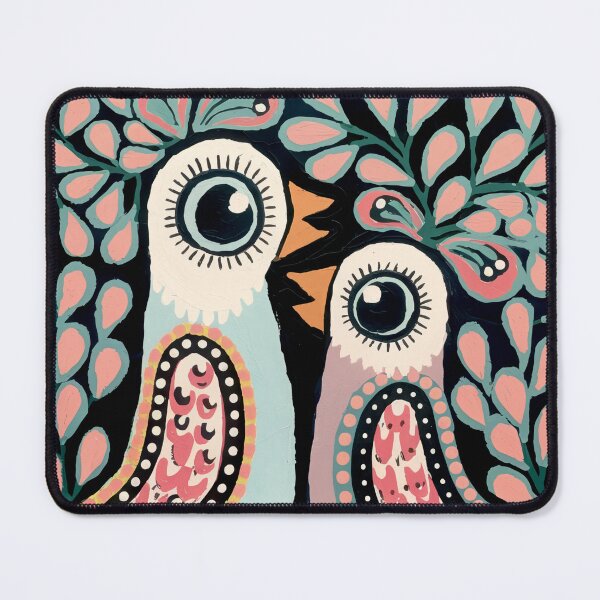 Item preview, Folk Lovebirds Art Print  designed and sold by Filora Atelier | Bird Art.
