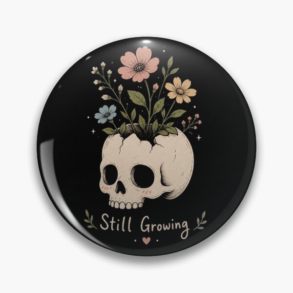 Item preview, Vintage Skull with Wildflowers Aesthetic Still Growing Design designed and sold by LOLKart.