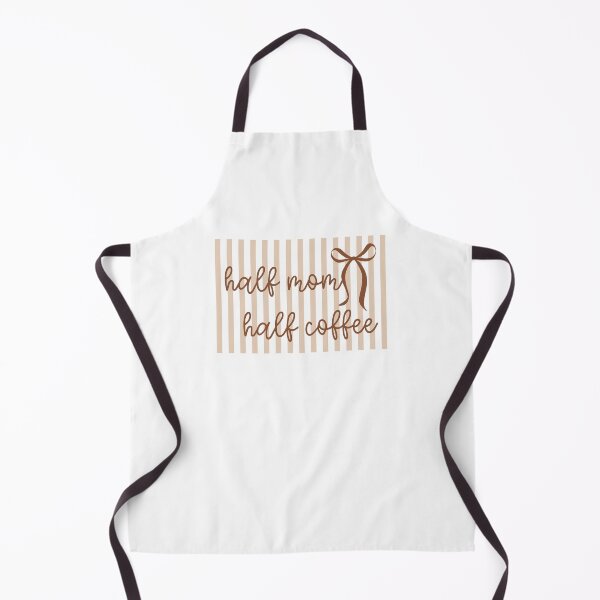 Item preview, Half Mom Half Coffee Neutral Preppy Stripes & Coquette Bow designed and sold by krystalRomanart.