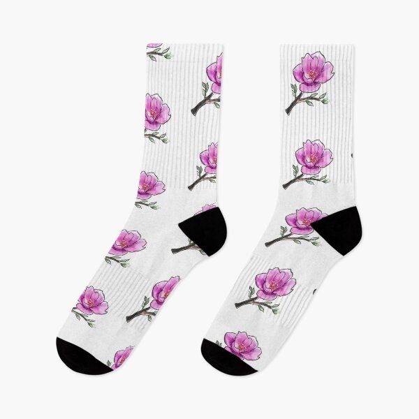 Artikelvorschau, Aquarellmalerei mit rosa Blumen entworfen und verkauft von uunaa.
